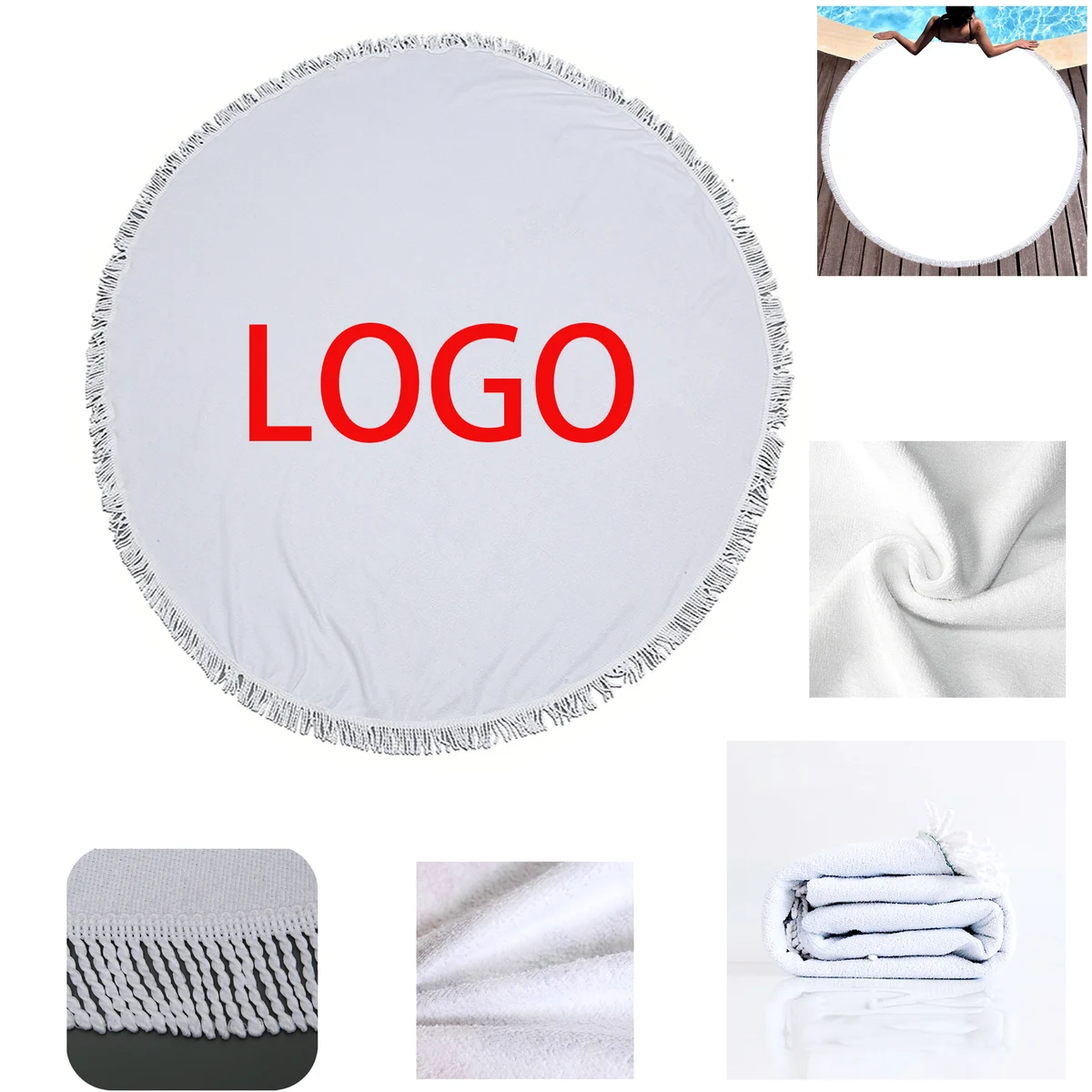 Round Beach Towel With Fringe MOQ 50PCS 1
