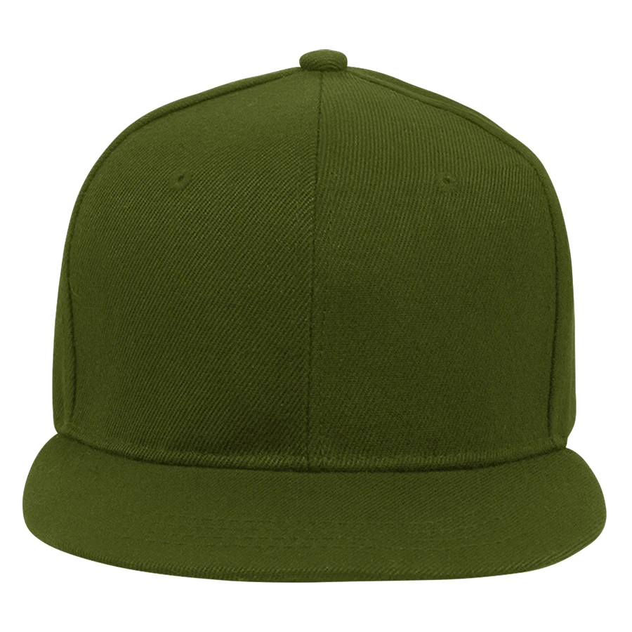 Stock Solid Color Polyester 6-Panel Flat Visor Cap 1