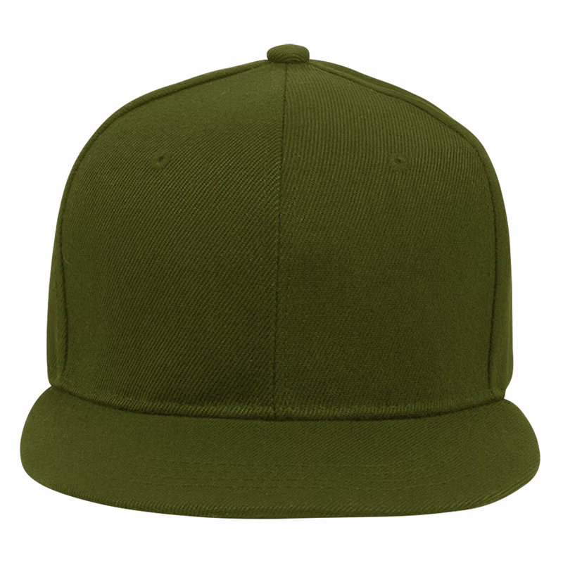 Stock Solid Color Polyester 6-Panel Flat Visor Cap