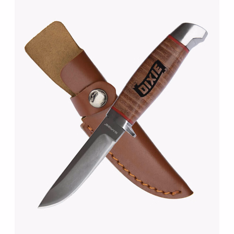 TK Retro - Stacked Leather Fixed Blade