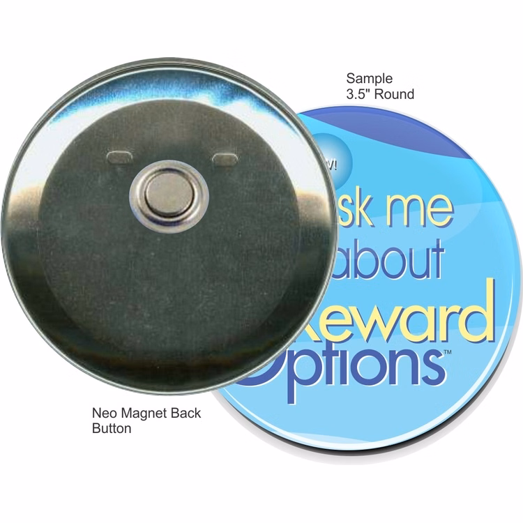 Neo Magnet 3 1/2 Inch Round Button