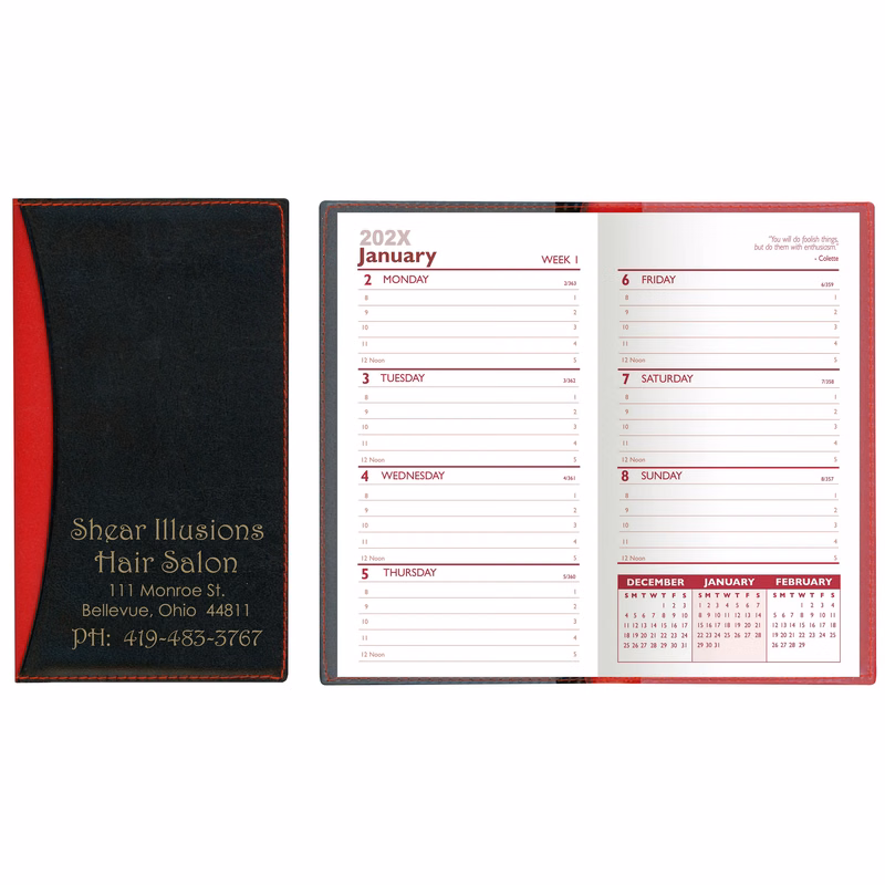 Soft Cover 2 Tone Vinyl Geneva Series Weekly Planner w/o Map / 1 Color