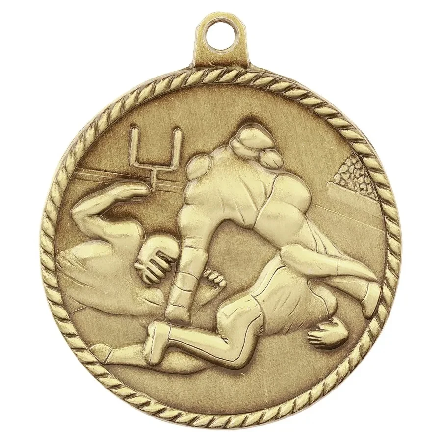 2" High Relief Medal-Football 1