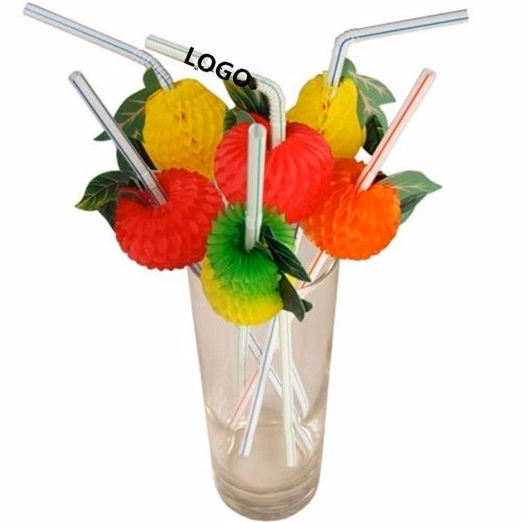 Hawaiian Beach Party 3D Tropical Fruit Cocktail Straw