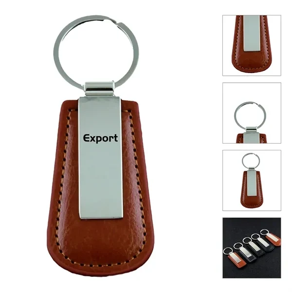 Custom PU Leather Drop Shaped Keychain — Premium Automotive Promotional 1