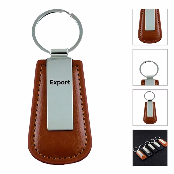 Custom PU Leather Drop Shaped Keychain — Premium Automotive Promotional