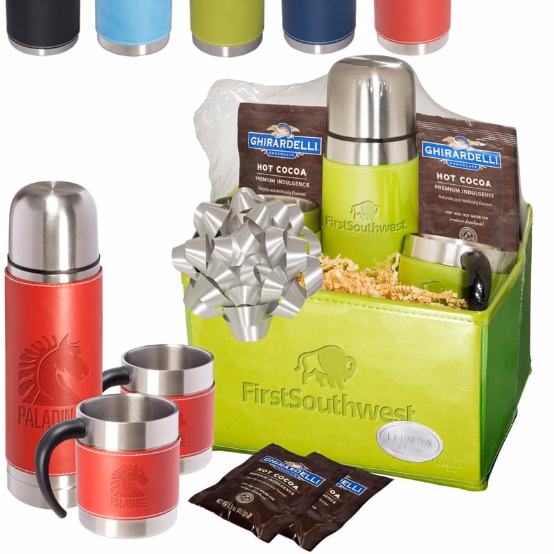 Tuscany Thermal Bottle & Cups Ghirardelli Cocoa Set