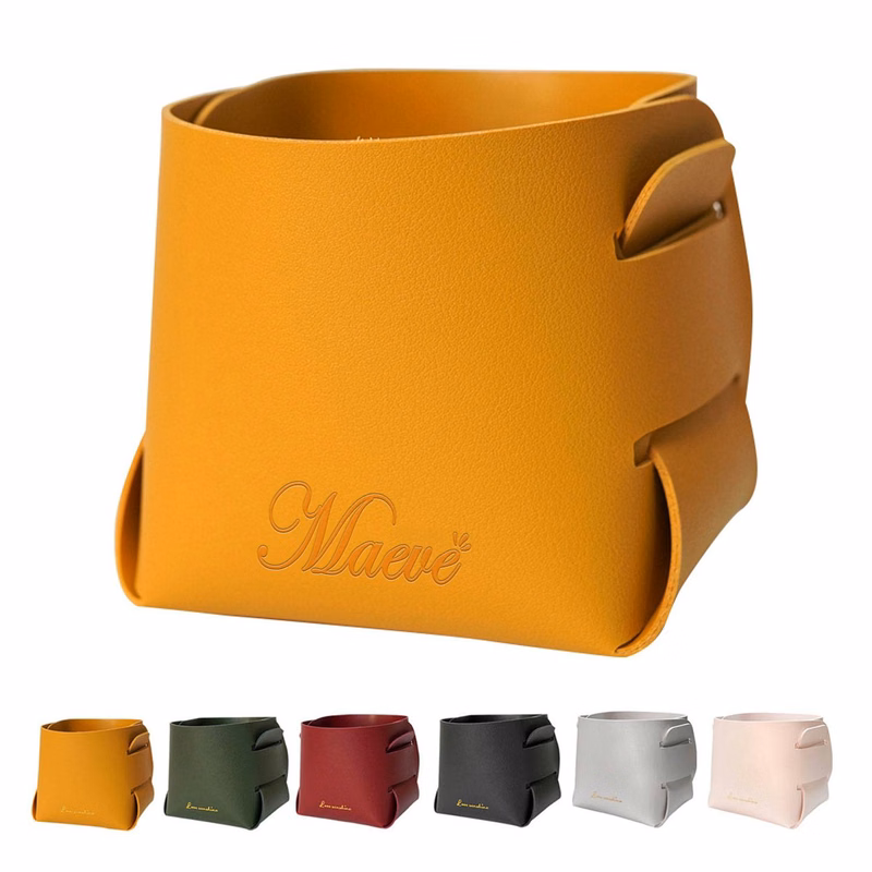 Detachable Leather Storage Basket