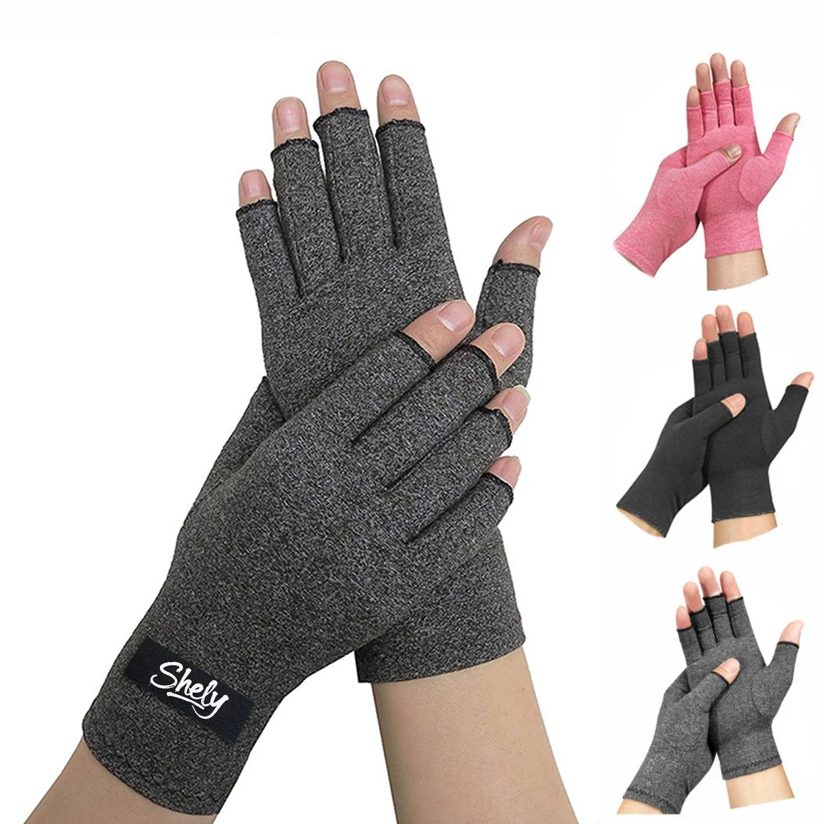 Breathable Cotton Compression Half Finger Gloves 1