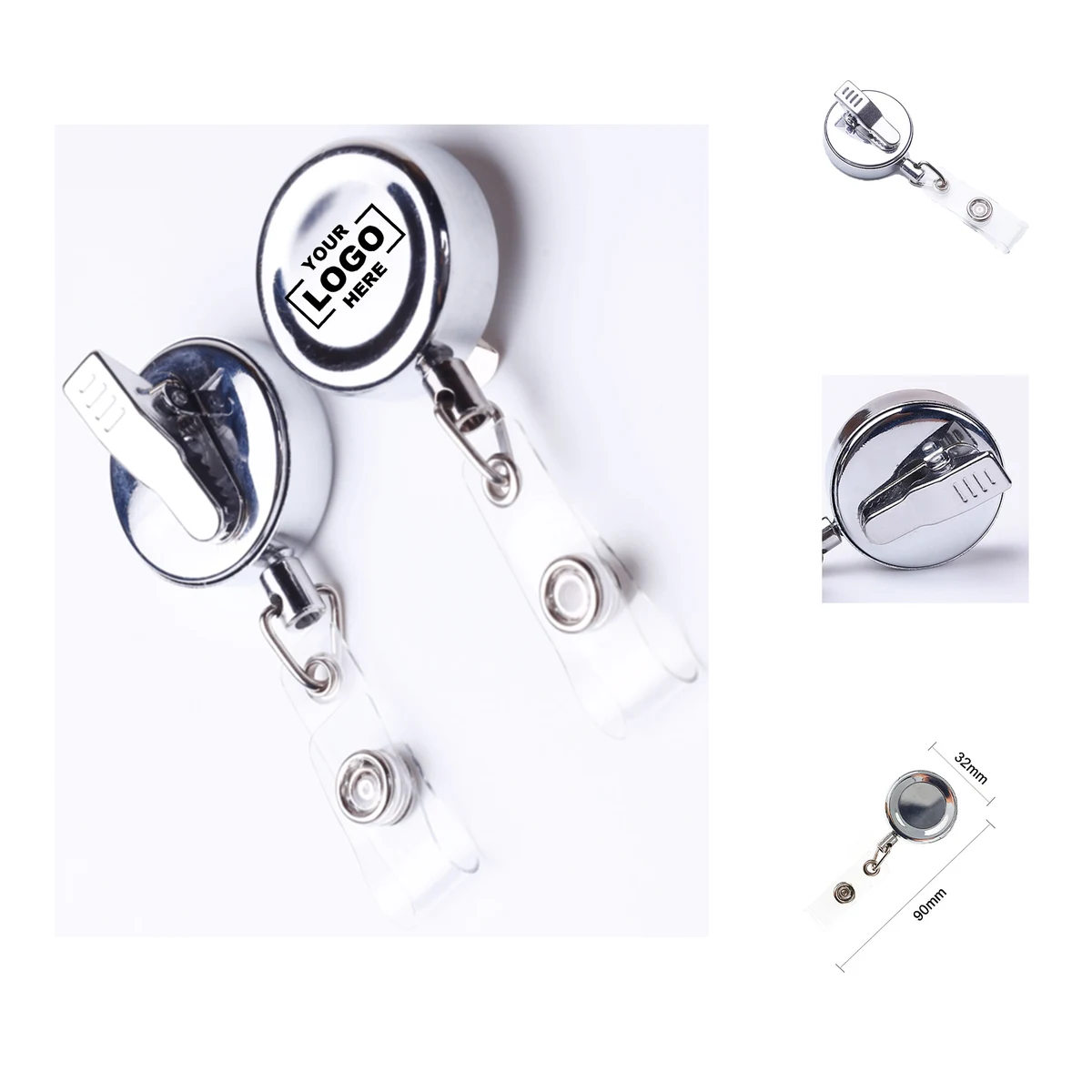 Round Badge Reel Holder with Clip 1