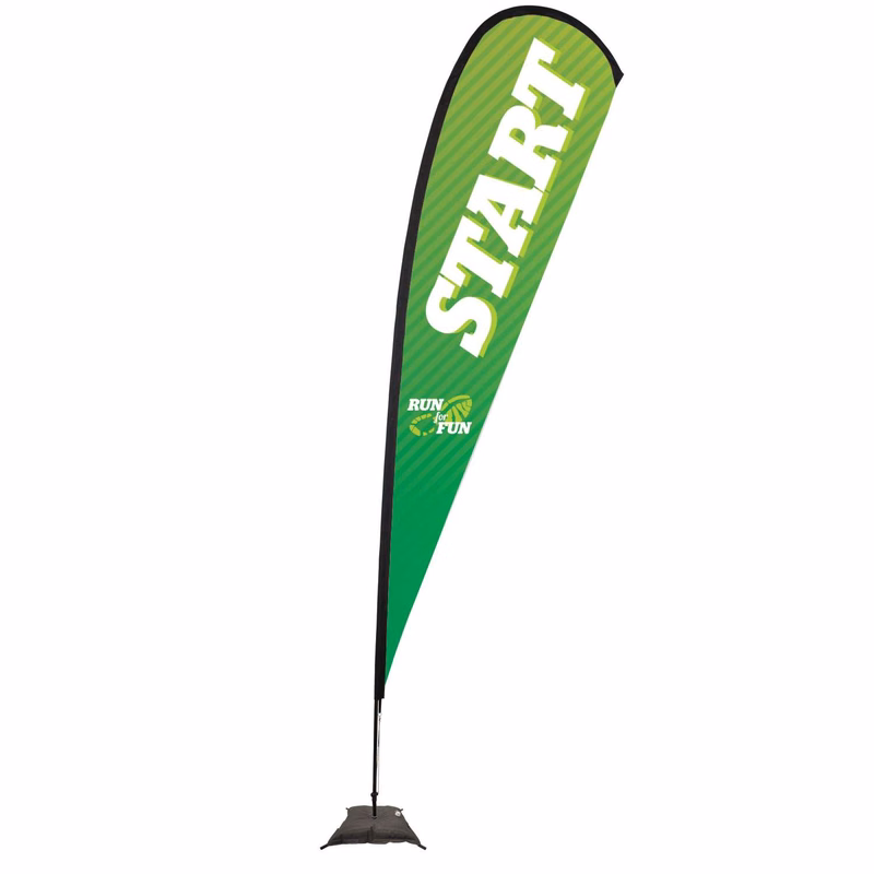 15' Premium Teardrop Sail Sign Kit (Single-Sided with Scissor Base)