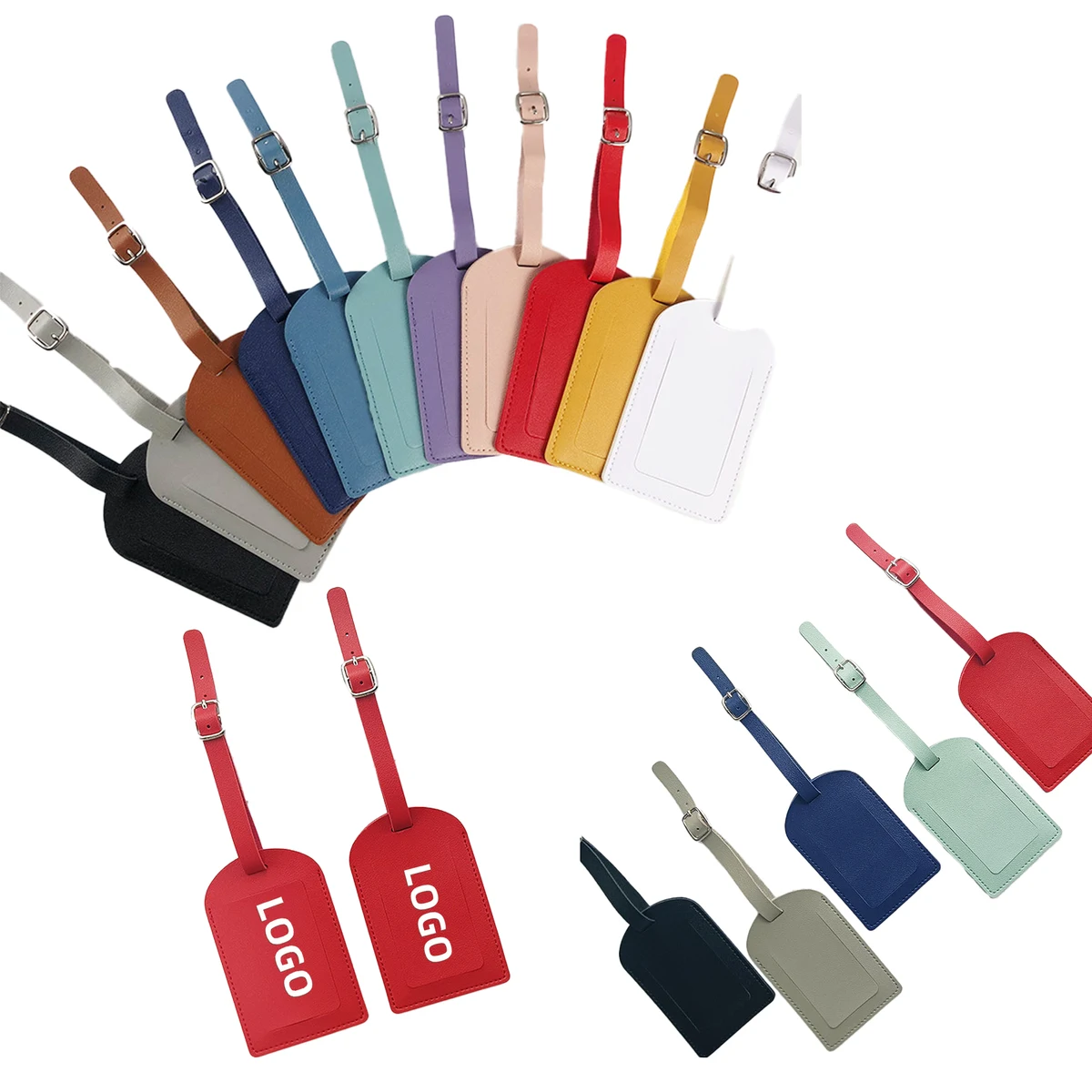 Soft Leather Custom Print Luggage Tags 1