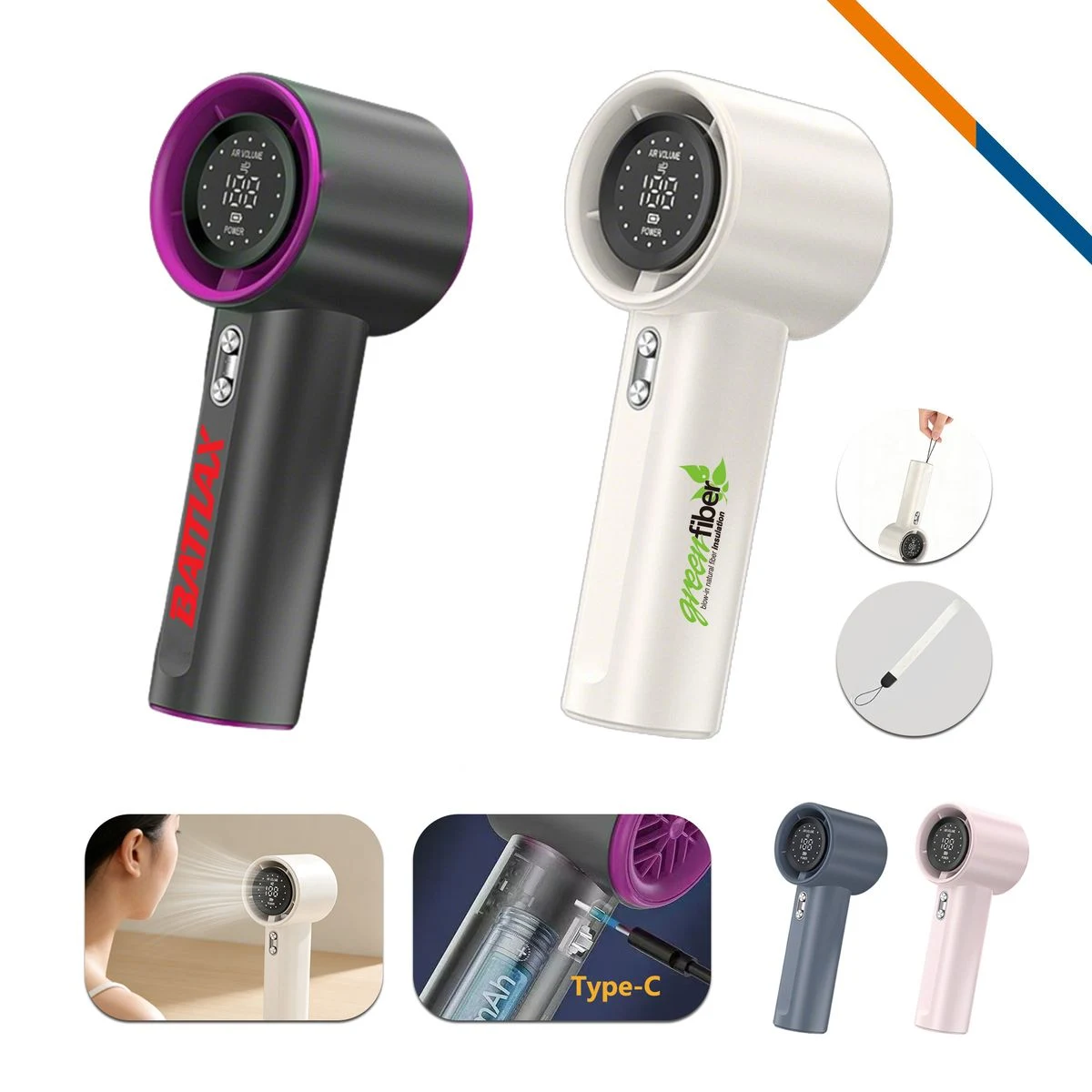 AirGrip Portable 100 Speeds Handheld Fan 1