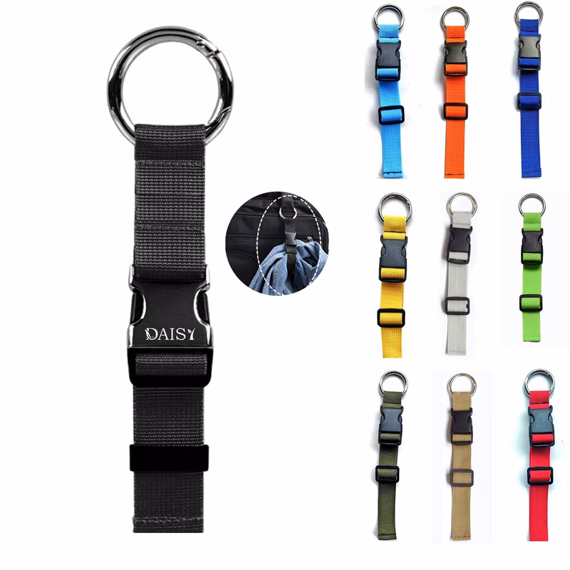 Adjustable Hands-Free Nylon Luggage Strap with Buckle Clip