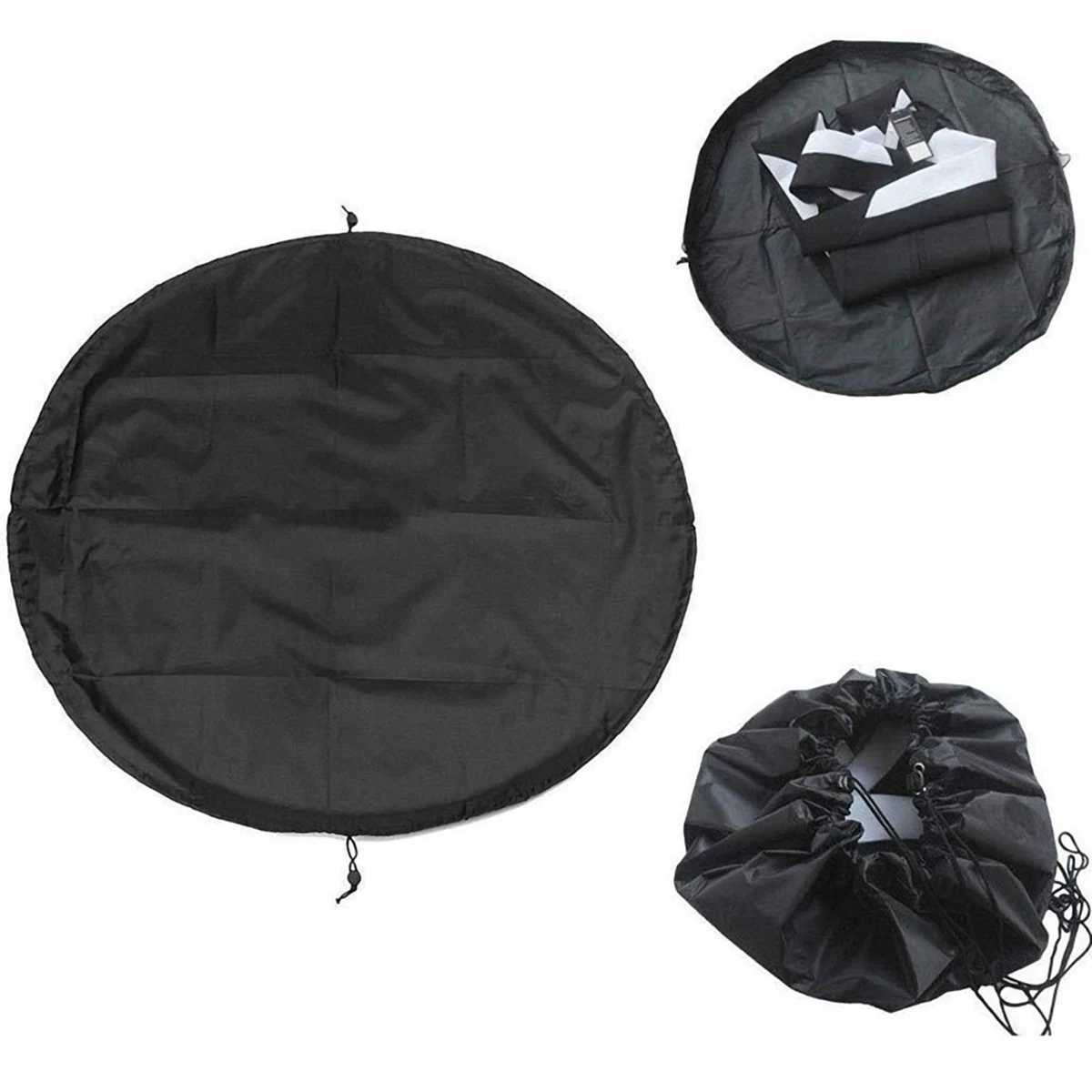 Drawstring Oxford Fabric Laundry Bag with Mesh 1