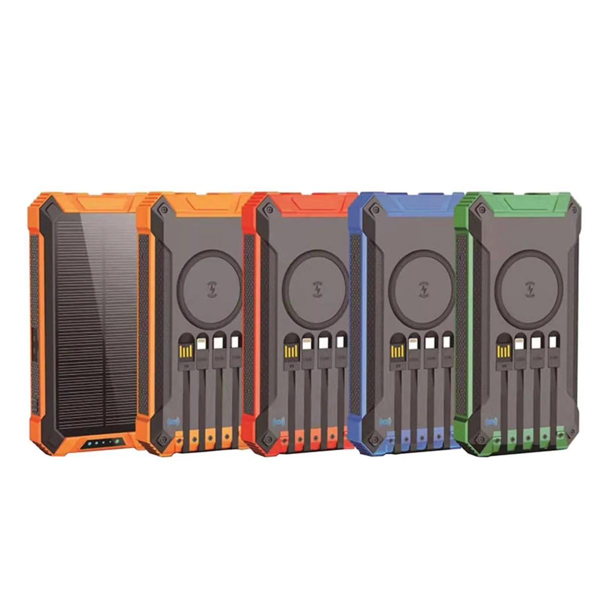 20000 mAh Solar Wireless Power Bank Charger with Cable 1