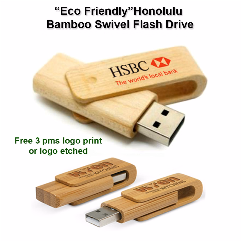Honolulu Bamboo Flash Drive / USB - 32GB