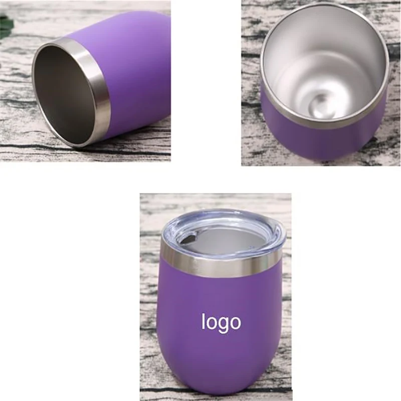 Hot selling Custom 12oz Double wall Insulated Vacuum stainless steel wine tumbler with lids 1
