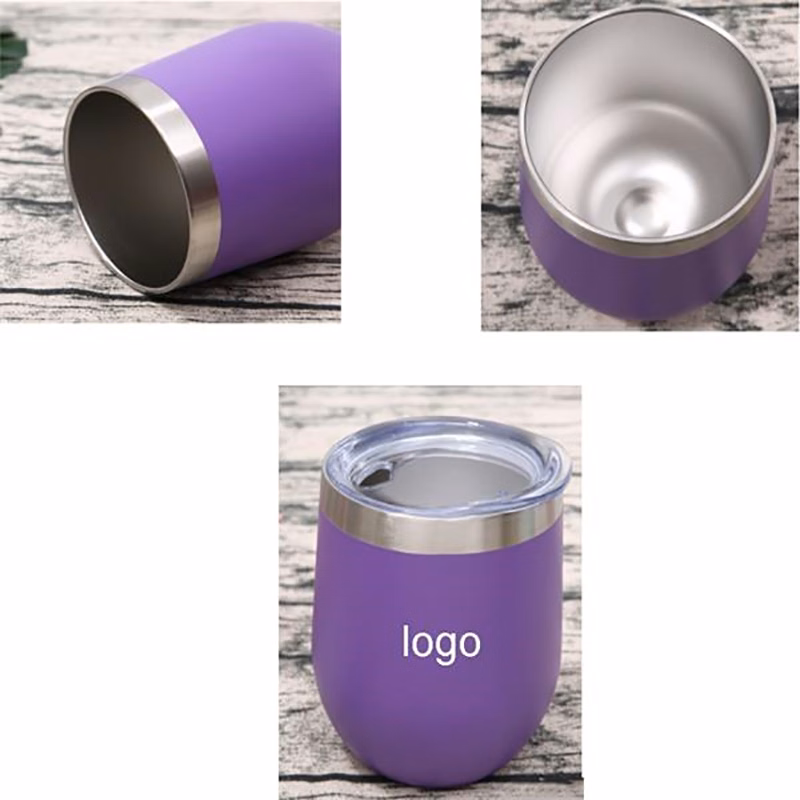 Hot selling Custom 12oz Double wall Insulated Vacuum stainless steel wine tumbler with lids