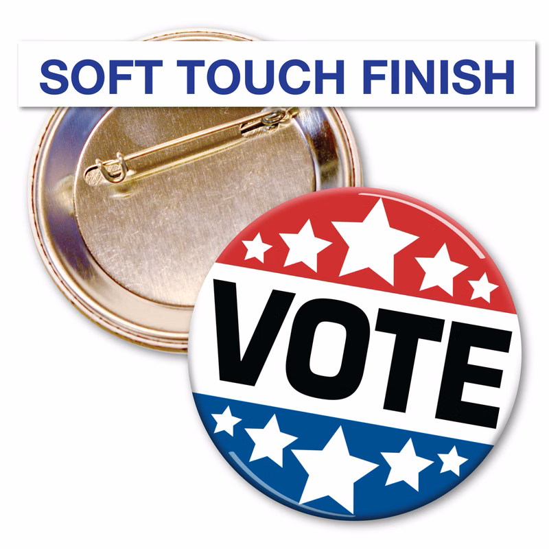 Soft Touch Circle Button - 3" - Pin Backed