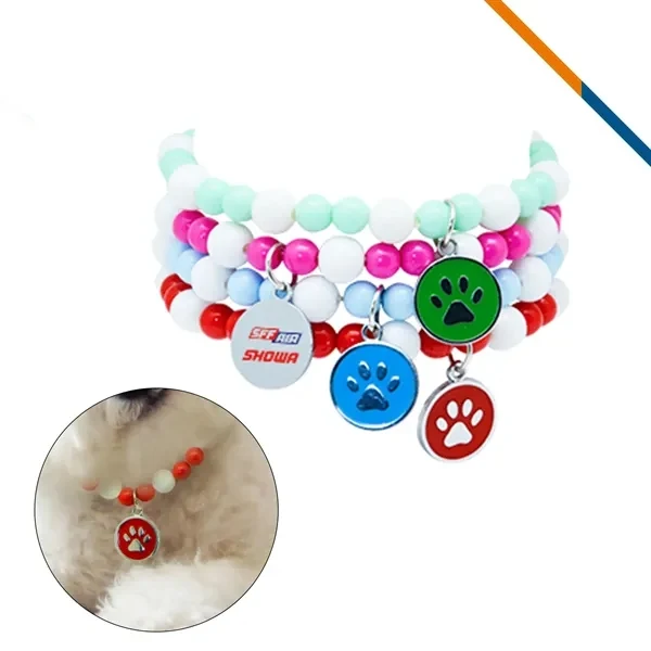 Custom Plastic Fuzzy Paw Pet ID Tag — Compact Collar Safety Promo Item 1