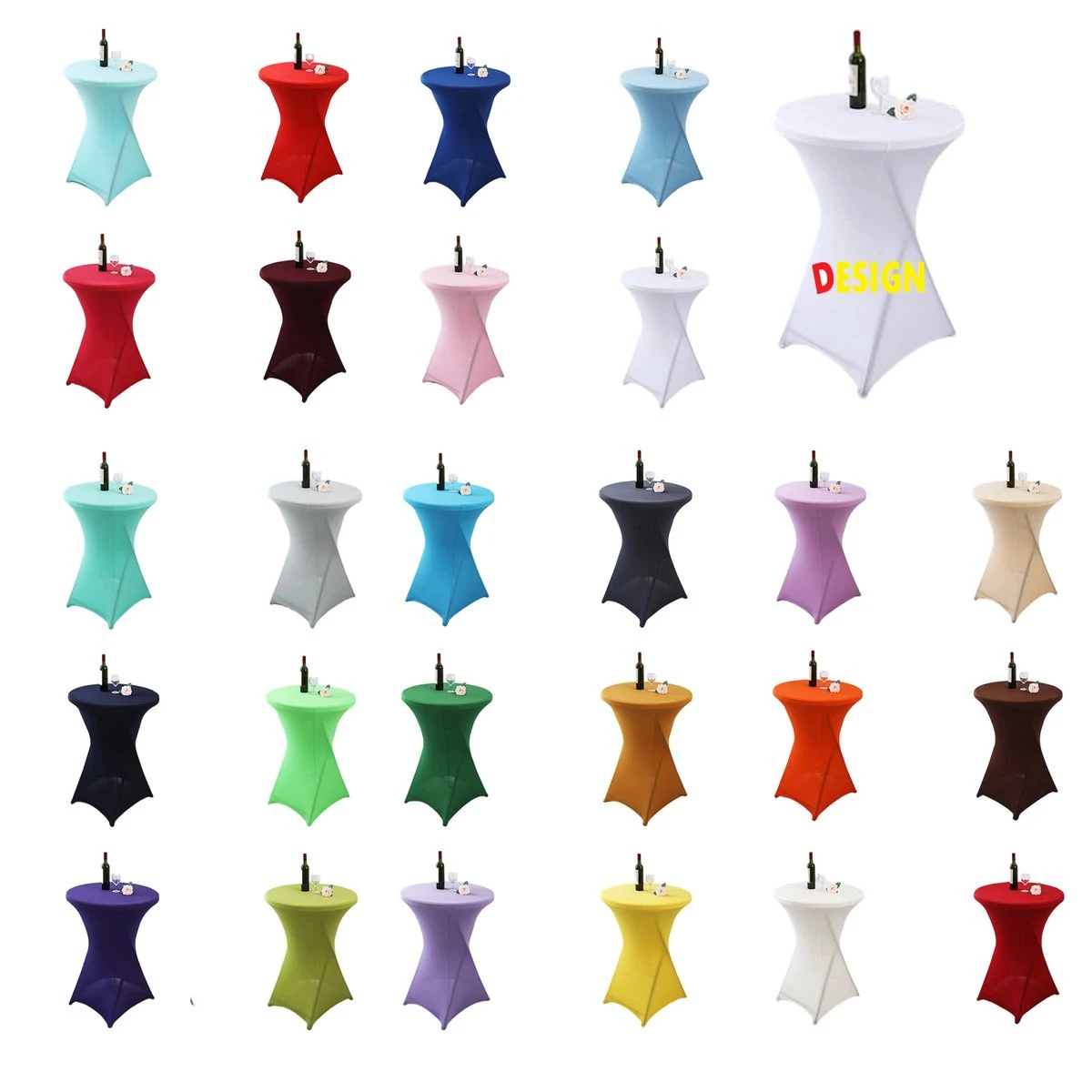Round High-Top Table Cover with Stretch Fit for Parties 1