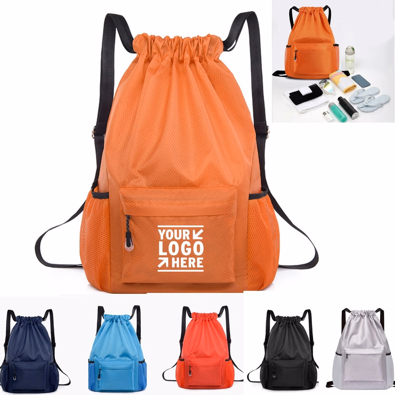 Wet And Dry Drawstring Backpack with Shoe Separation Layer