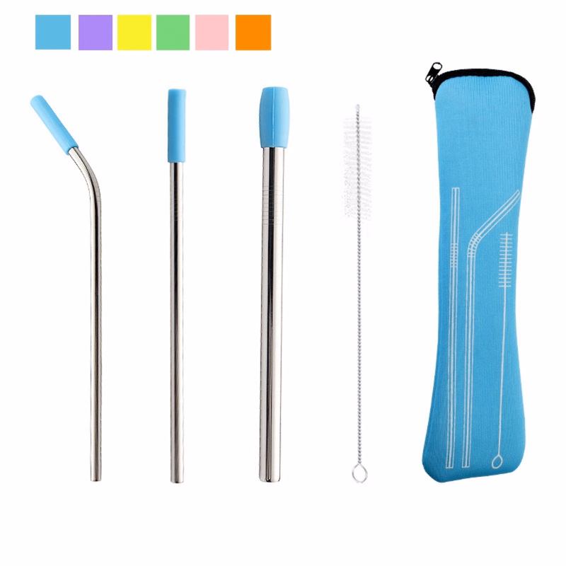 Metal Straws with Silicone Tips
