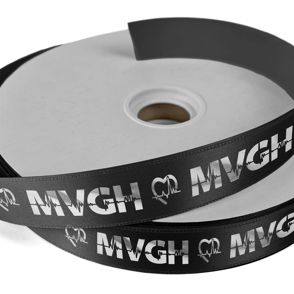 1" Badge Satin Ribbon - 100yd Roll - Foil Print 1