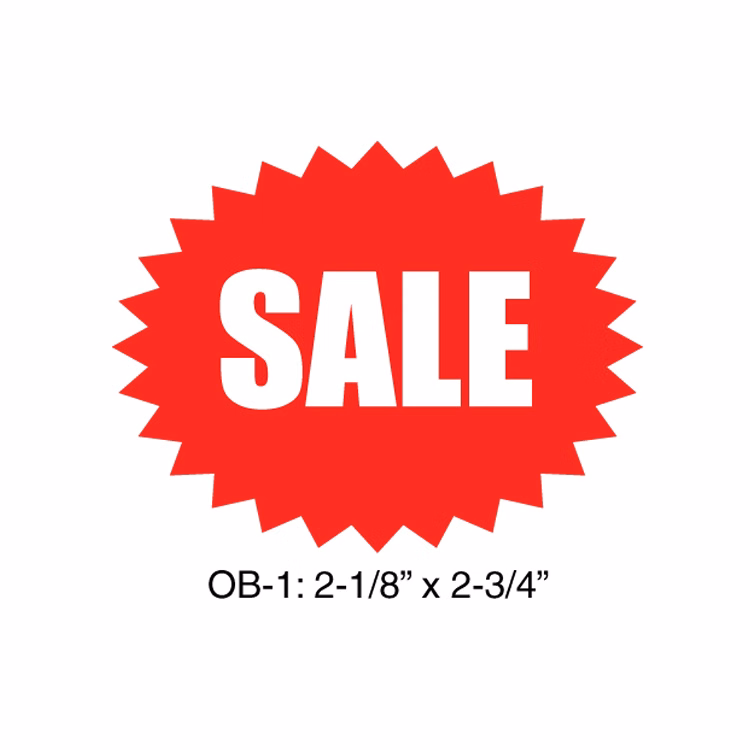 Quick Ship Oval Burst Labels