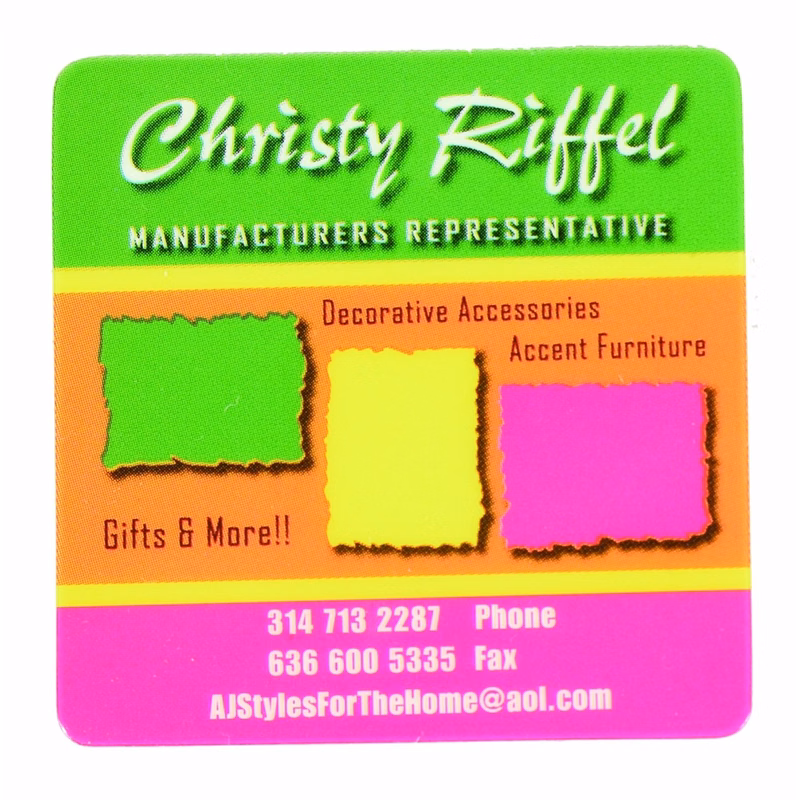 2 1/8"W x 2 1/8"H  Square Card