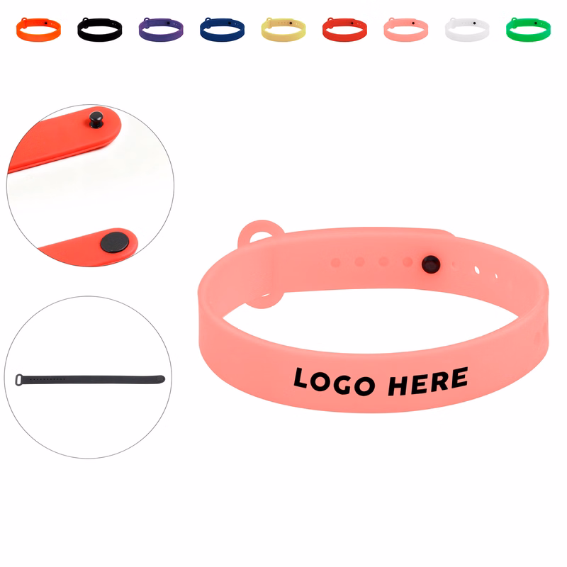Snap Button Adjustable Silicone Event Wristband