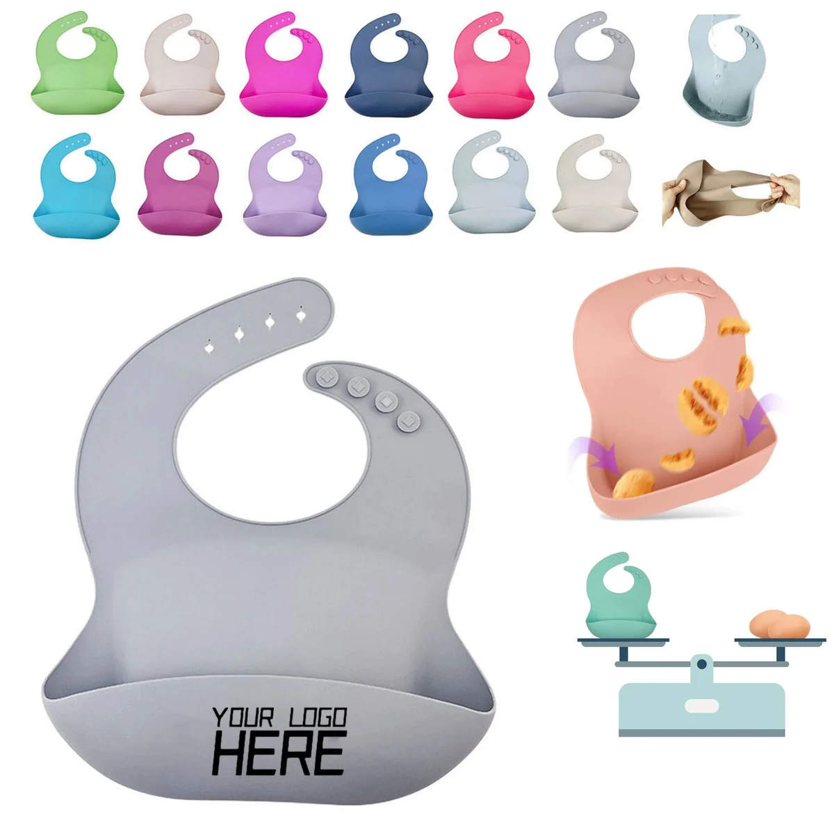 Unisex Waterproof Silicone Baby Bibs 1