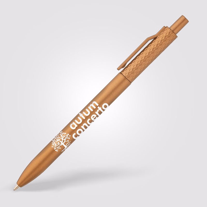 Vale Recycled Plastic Diamond Textured Metallic Pen