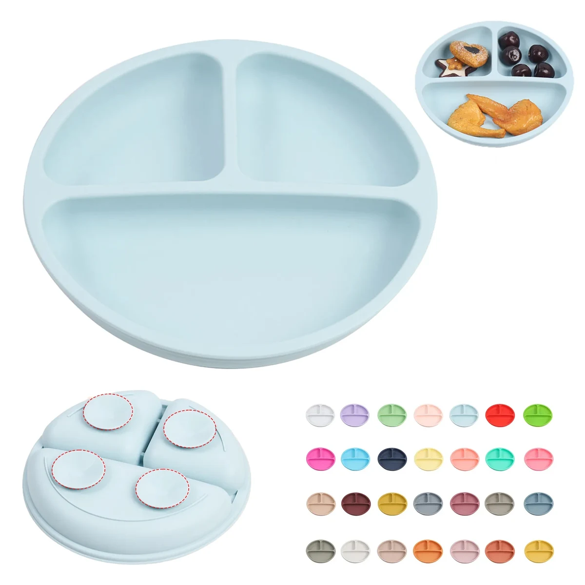 Food Grade Silicone Dinner Plate for Toddlers 1