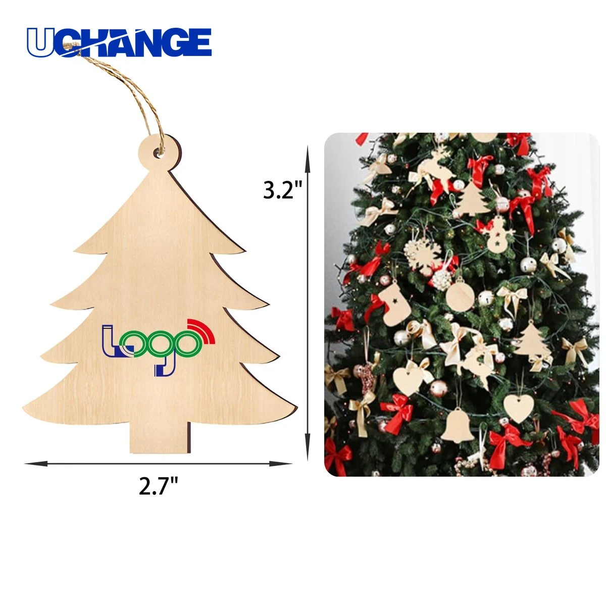 Exquisite Wooden Tree Pendant Ornament 1