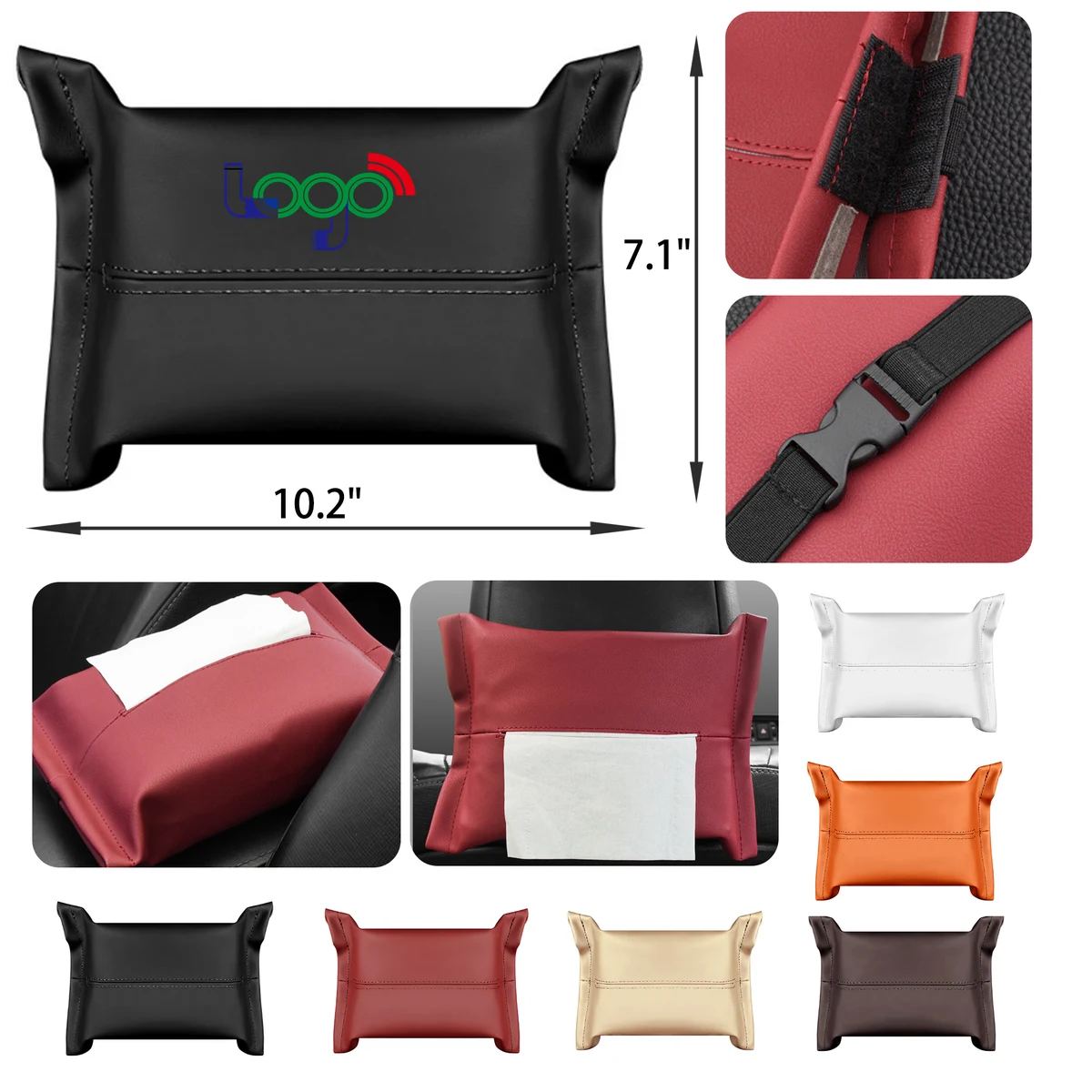 MOQ 50 PCS Stylish Leather Car Tissue Box 1