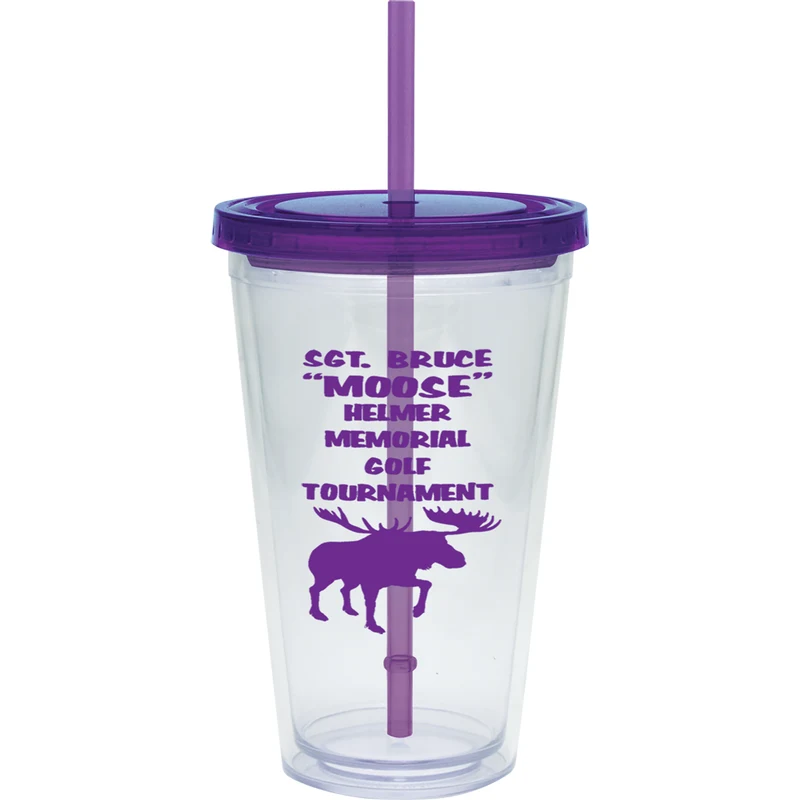 20 oz. Large Carnival Cup - Color Lid and Straw 1
