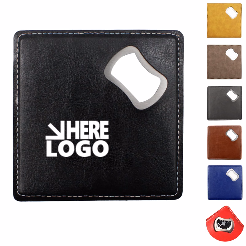 Dual-Purpose Coaster Bottle Opener, 3.8" Square