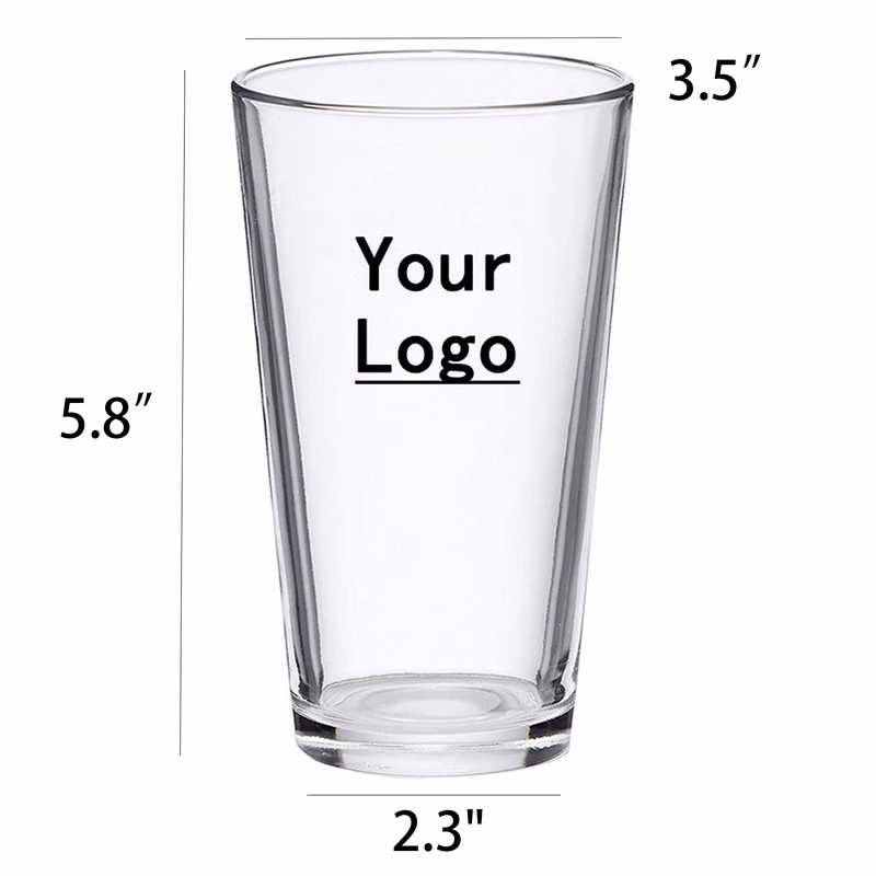 16oz Fully Customizable Glass Cup