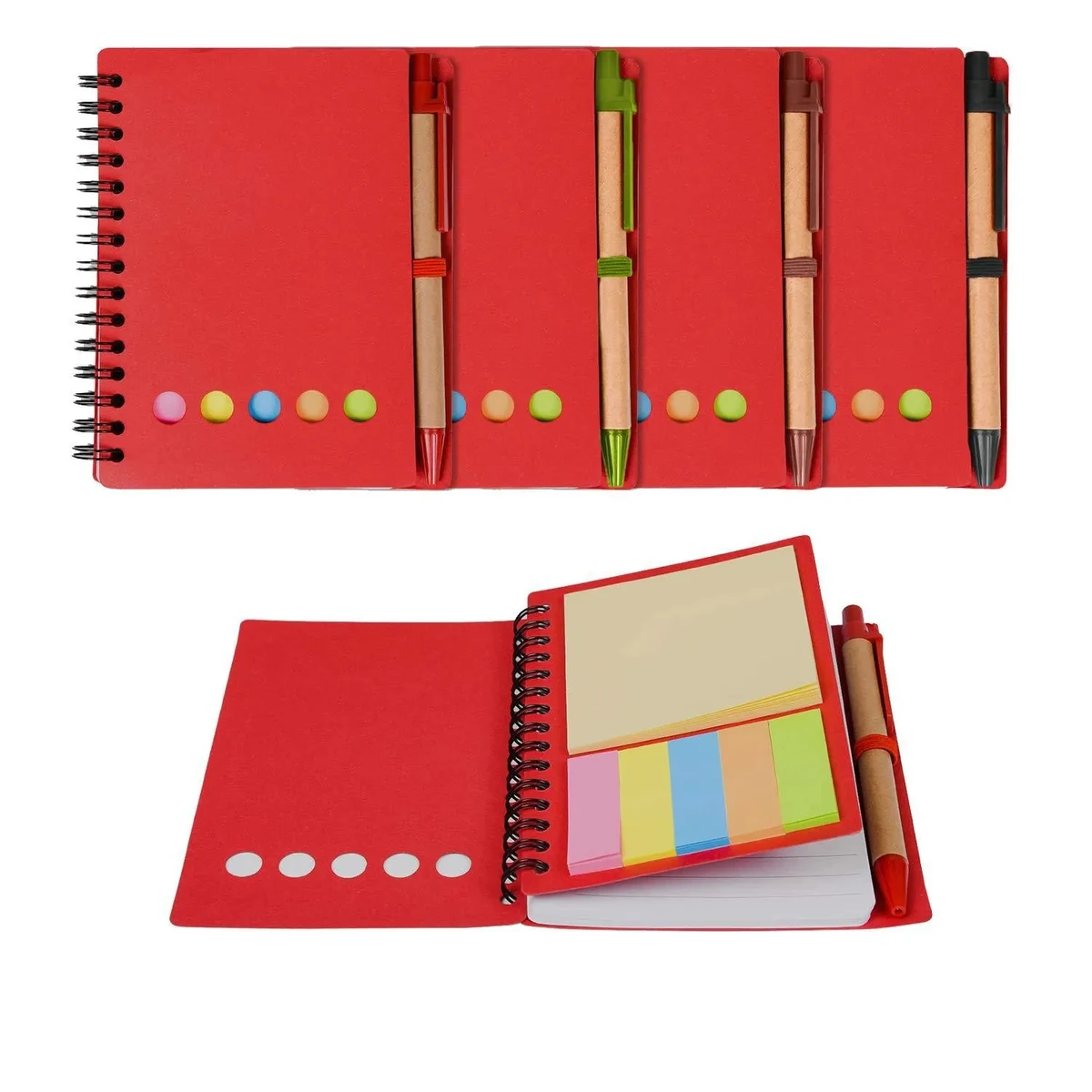 Custom Coil Book with Sticky Notes and Loose-leaf 1