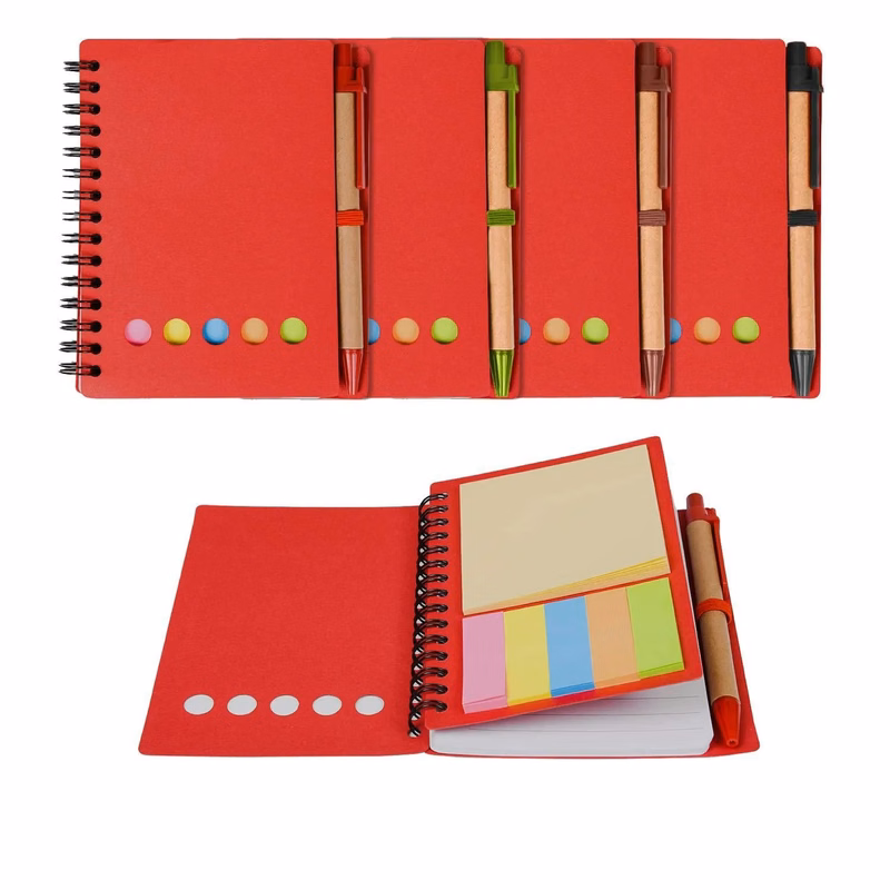 Custom Coil Book with Sticky Notes and Loose-leaf