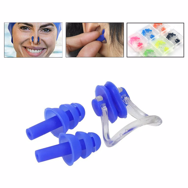 Waterproof Silicone Swimming Earplugs and Nose Clip 