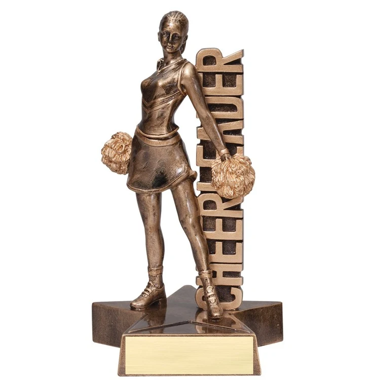 6 1/2" Tall Cheerleader Billboard Resin Award 1