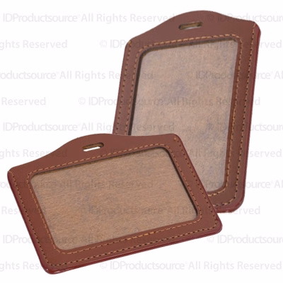 Faux Leather Premium Badge Holder (Horizontal)