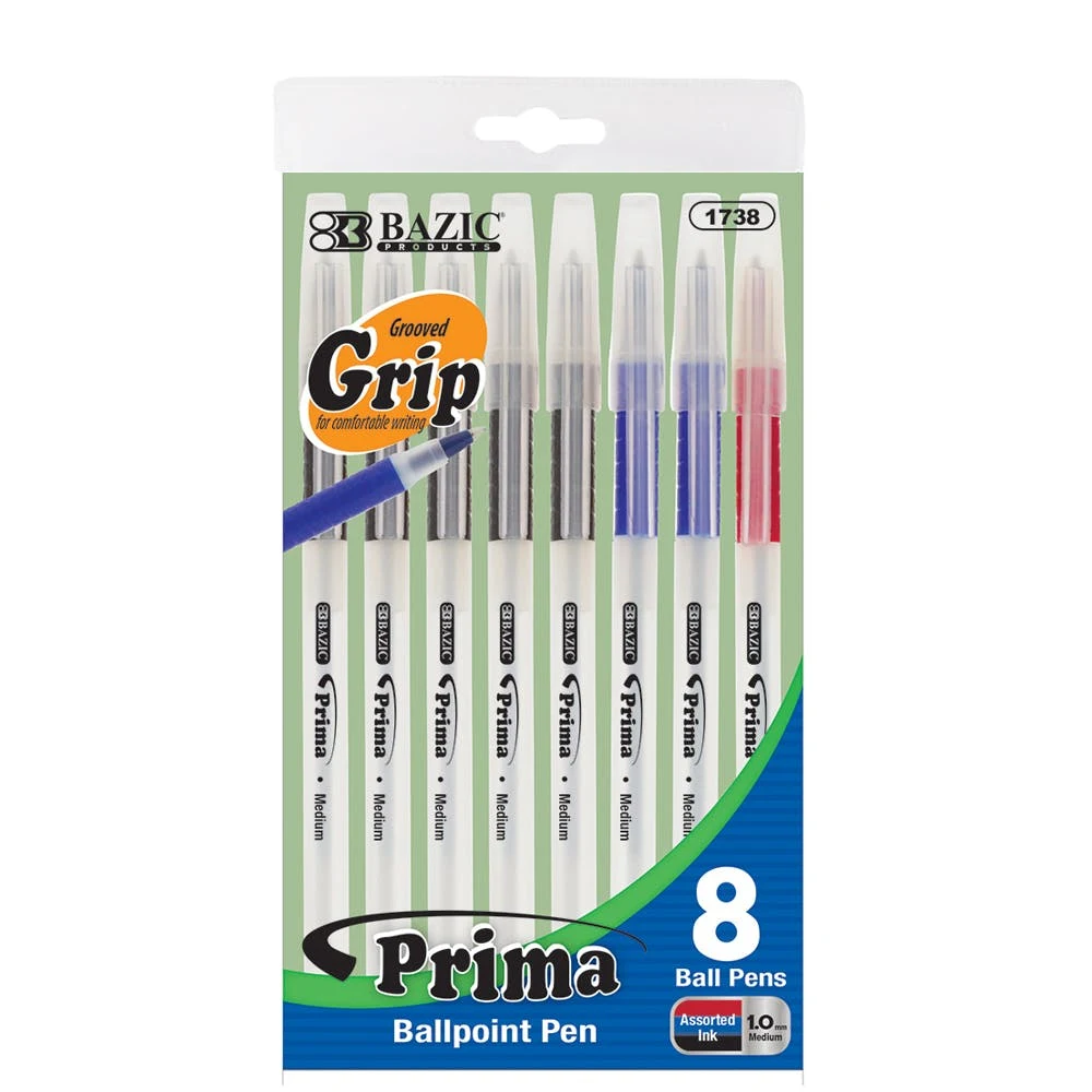 Ballpoint Pens - Assorted Inks Medium 8 Pack 1