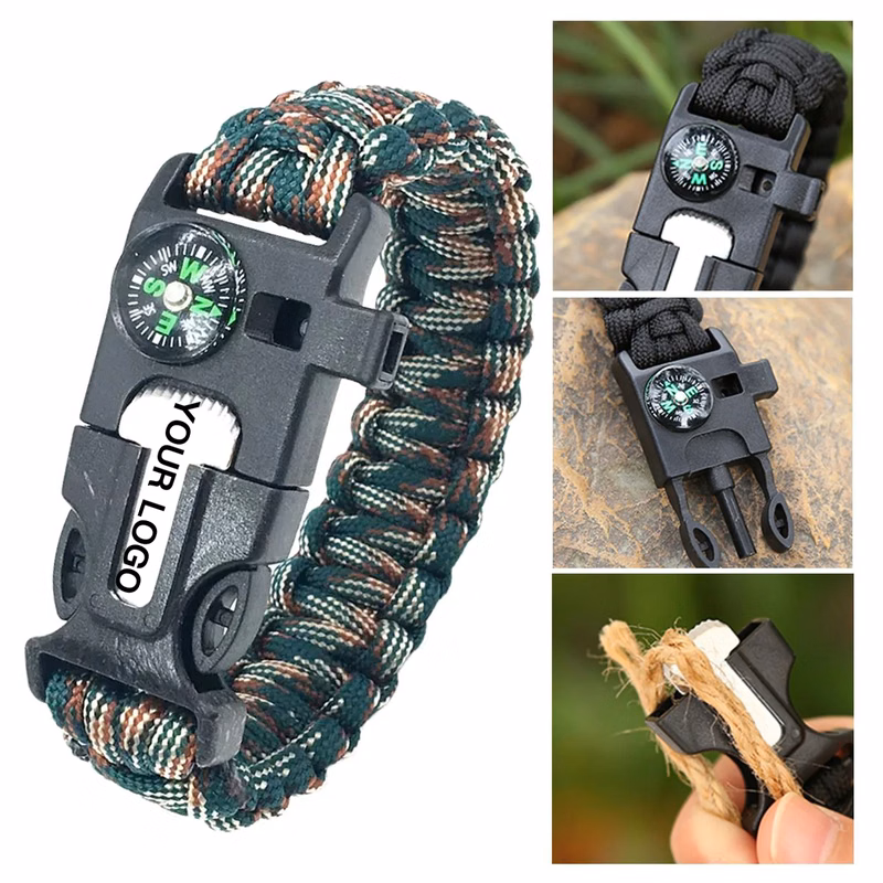Outdoor Survival Bracelet with Emergency Tools