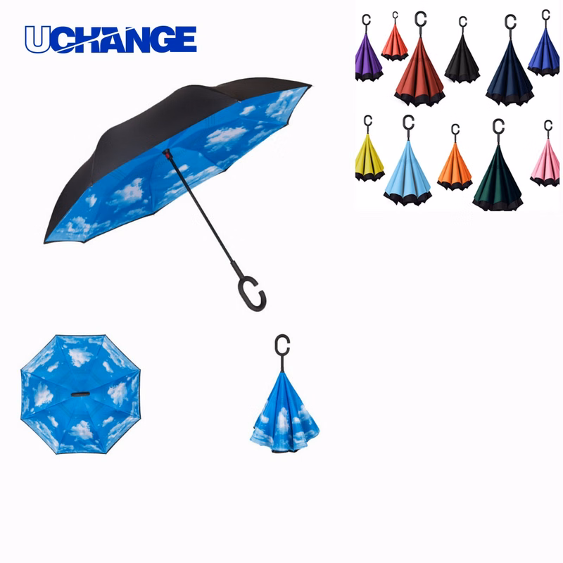 Double Layer C Shape Handle Reverse Umbrella