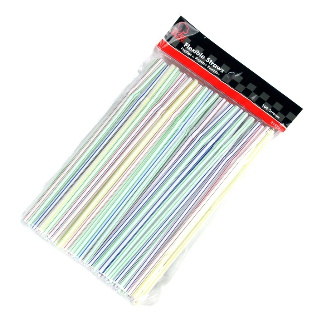 Flexible Plastic Straws - 100 Pack 1