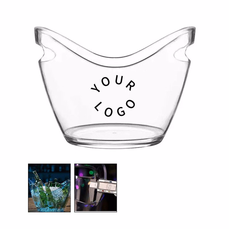8L Clear Ice Bucket with Sturdy Plastic Design